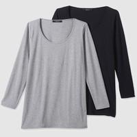Pack of 2 Long-Sleeved Cotton T-Shirts