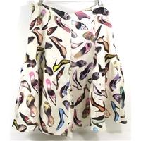 Paul Smith Size 12 Abstract Shoe Patterned Sheer Skirt