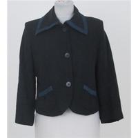 paul costelloe collection size 10 navy blue linen cropped jacket