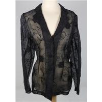 Patsy Seddon Size 10 Black Silk Mix Lace Jacket