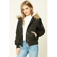 padded faux fur lined jacket