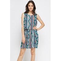 paisley mixed print overlay dress