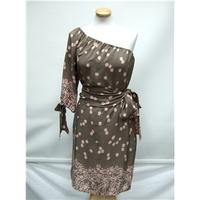 Paul & Joe Sister Size: 8 Brown/Pink Asymmetrical dress