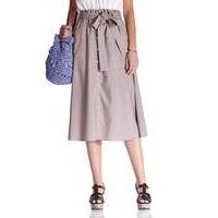 Paperbag Waist Linen Mix Skirt