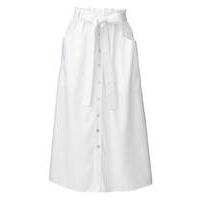 paperbag waist linen mix skirt