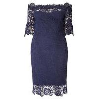 Paper Dolls Navy Blue Bardot Dress, Navy