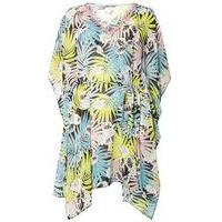 Palm Leaf Print Kaftan, Blue