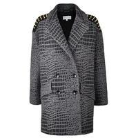 PATRIZIA PEPE Jacquard Wool Crocodile Coat