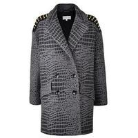 PATRIZIA PEPE Jacquard Wool Crocodile Coat