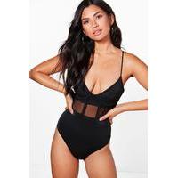 Panelled Cup Bodysuit - black