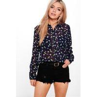 parrot print shirt navy