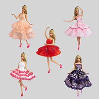 Party/Evening Dresses For Barbie Doll Red / Purple / White / Orange / Wine Red Lace Dresses For Girl\'s Doll Toy