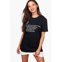 paragraph slogan t shirt black