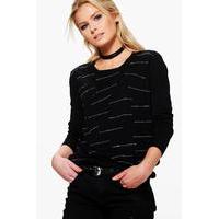 Patterned Jumper - black