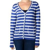 pascal morabito vest mfp 205 blue ecru womens cardigans in blue