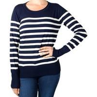 pascal morabito pullover mfp 210 navy ecru womens sweater in blue