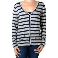 pascal morabito vest mfp 205 grey navy womens cardigans in blue