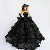 partyevening dresses for barbie doll black dresses for girls doll toy