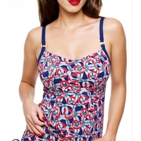 Panache Nancy, Nautical Print U/W Tankini Top