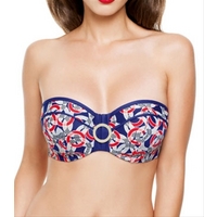 Panache Nancy, Nautical Print U/W Bandeau Bikini Top