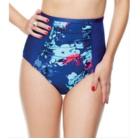 panache tallulah blue floral print high waist bikini brief