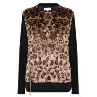 patrizia pepe leopard print knitted jumper