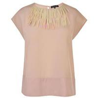 patrizia pepe embellished silk top