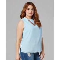 pale blue zip side vest top