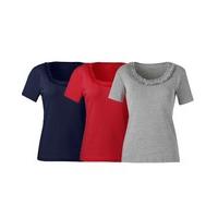 Pack of 3 Jersey Tops with Ruffle