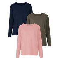 pack of 3 round neck jersey tops