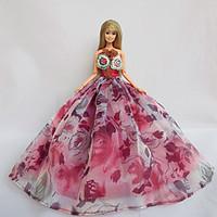 Party/Evening Dresses For Barbie Doll Fuschia Print Dresses