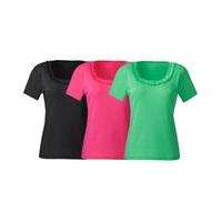 Pack of 3 Jersey Tops with Ruffle