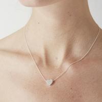 Pavé Heart Silver Necklace