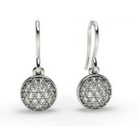 pave setting round diamond cluster earrings