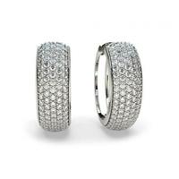 Pave Setting Round Diamond Hoop Earring