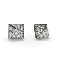 Pave Setting Round Diamond Designer Stud Earrings