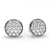 Pave Setting Round Diamond Cluster Earrings