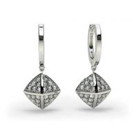 Pave Setting Round Diamond Cluster Earrings