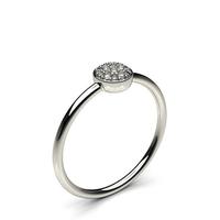 Pave Setting Round Diamond Delicate Ring