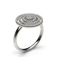 Pave Setting Round Diamond Delicate Ring