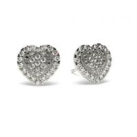 Pave Setting Round Diamond Cluster Earrings