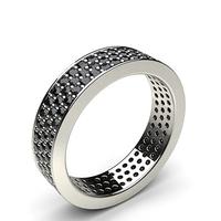 pave setting full eternity black diamond ring