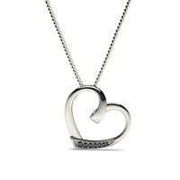 Pave Setting Black Diamond Heart Pendant