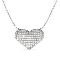 Pave Setting Round Diamond Heart Pendant