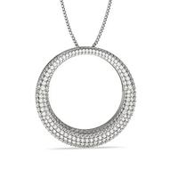 Pave Setting Round Diamond Circle Pendant