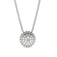 Pave Setting Round Diamond Cluster Pendant