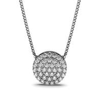 Pave Setting Round Diamond Cluster Pendant