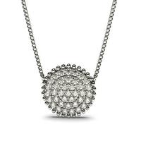 Pave Setting Round Diamond Cluster Pendant