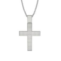 Pave Setting Round Diamond Cross Pendant