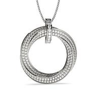 Pave Setting Round Diamond Circle Pendant